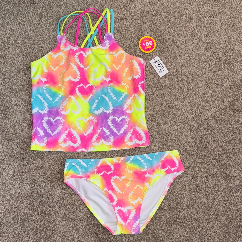 Children’s Place Colorful Heart Pattern Kids Swim Set